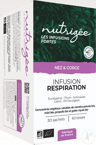 Nutrigée Les Infusions Fortes Bio Nez - Gorge Infusion Respiratoire 30 Sachets