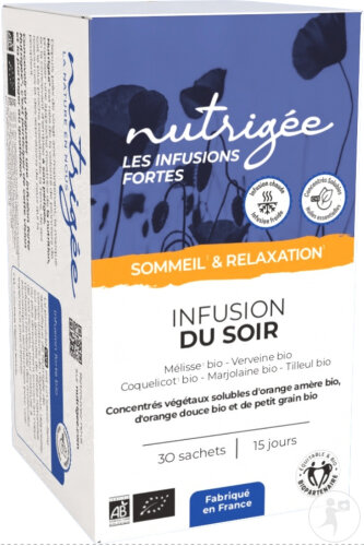 Nutrigée Les Infusions Fortes Bio Sommeil Infusion Du Soir 30 Sachets