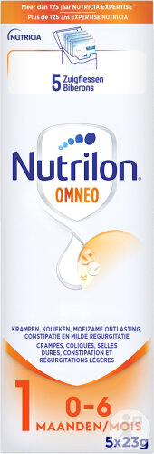 Nutrilon Omneo 1 Lait Bébé Constipation/Coliques/Crampes 0-6 Mois Lait En Poudre Sachets 5x23g