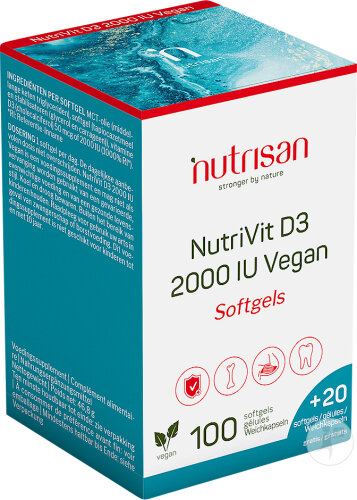 Nutrisan NutriVit D3 2000UI Végan 100 + 20 Gélules Gratuites