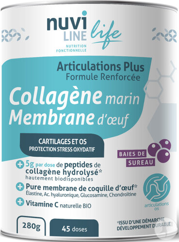 Nuviline Collagène Marin Articulations Plus + Membrane Œuf Pot 280g