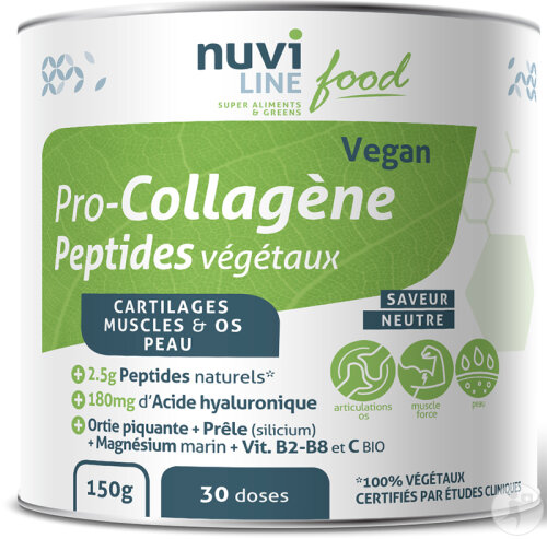 Nuviline Pro-Collagène Végan Peptides Végétaux Universels Neutre Pot 150g