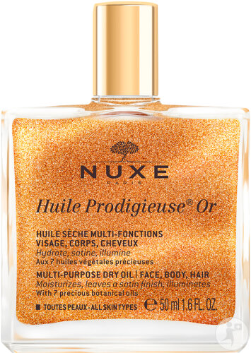 Nuxe Huile Prodigieuse Or Huile Sèche Multi-Fonctions Visage-Corps-Cheveux Flacon 50ml