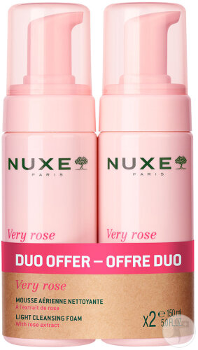 Nuxe Very Rose Mousse Aérienne Nettoyante 2x150ml