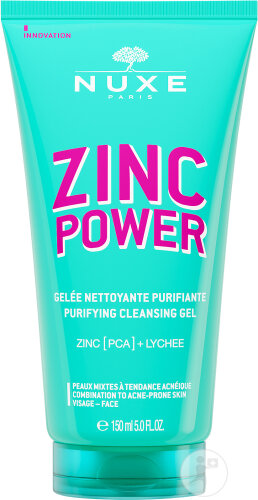 Nuxe Zinc Power Gelée Nettoyante Purifiante Peaux Mixtes À Tendance Acneique Tube 150ml