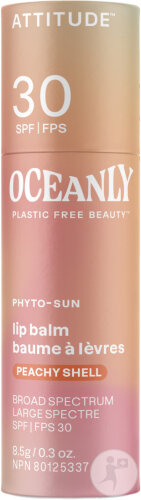 Attitude Oceanly Phyto-Sun Baume À Lèvres IP30 Peachy Shell 8,5g