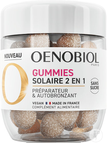 Oenobiol Gummies Solaire 2en1 Préparateur Et Autobronzant Complément Alimentaire 60 Gummies