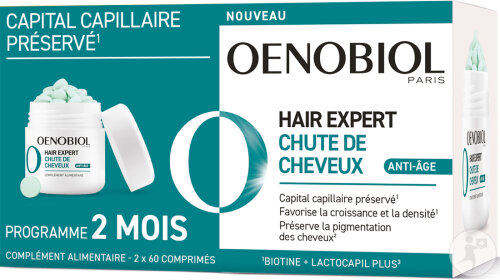 Oenobiol Hair Expert Chute Cheveux Anti-Âge 2x60 Comprimés