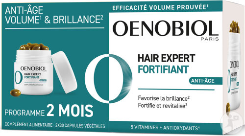 Oenobiol Hair Expert Fortifiant Anti-Âge Cheveux Dévitalisés 2x30 Capsules