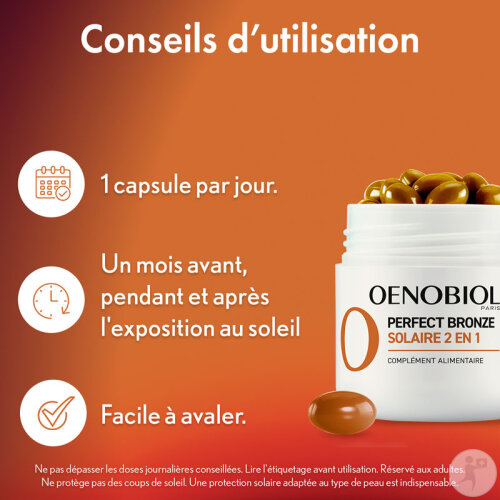 Oenobiol Solaire Perfect Bronze 2 En1 Autobronzant Et Préparateur Solaire 60 capsules-7