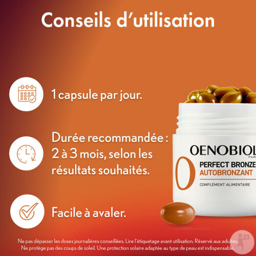 Oenobiol Solaire Perfect Bronze Autobronzant Complément Alimentaire 30 Capsules-7