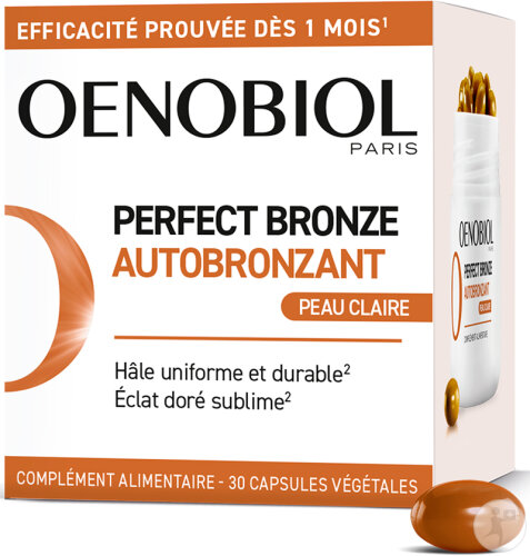 Oenobiol Solaire Perfect Bronze Autobronzant Peau Claire Complément Alimentaire 30 Capsules