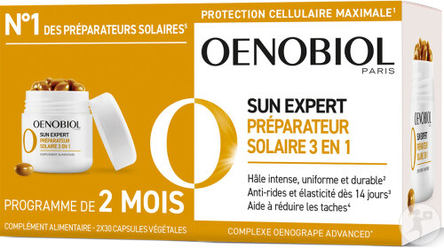 Oenobiol Sun Expert 3en1 Programme 2 Mois 2x30 Capsules Végétales
