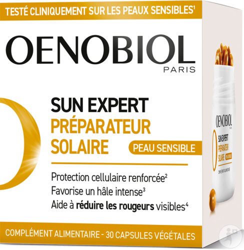 Oenobiol Sun Expert Préparateur Solaire Peau Sensible Complément Alimentaire 30 Capsules