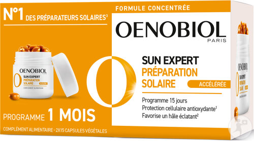 Oenobiol Sun Expert Préparation Solaire Accélérée Complément Alimentaire 2x15 Capsules