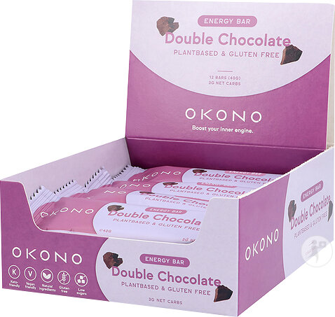 Okono Barre Énergétique Double Chocolat 12x40g