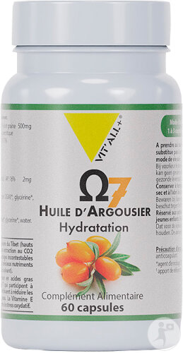 Vit'all+ Oméga 7 Huile D'Argousier 500mg 60 Capsules