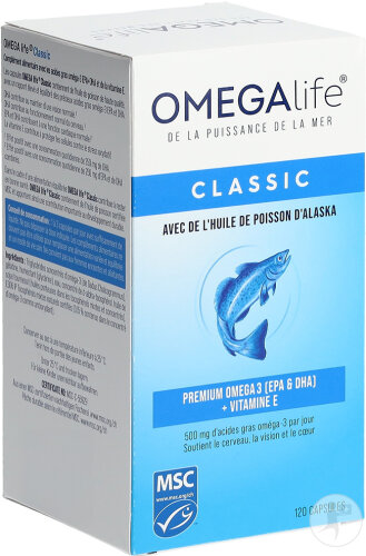 Omega-Life Classic Capsules 500mg 120 Pièces
