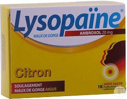 Opella Lysopaine Ambroxol Pastilles Sans Sucre Citron 20mg 18 Pièces