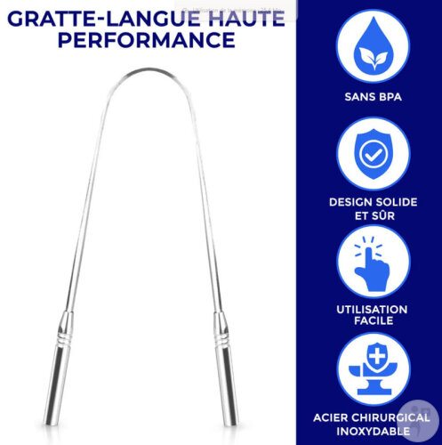 Oravix Gratte-Langue U En Acier Inoxydable 1 Pièce-4