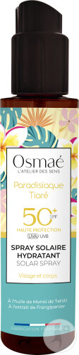 Osmaé Spray Solaire Hydratant 50+ Paradisiaque Tiaré 150ml