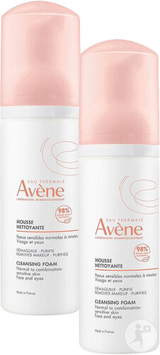 Pack De 2 Avène Les Essentiels Mousse Nettoyante & Démaquillante Peau Sensible 150ml