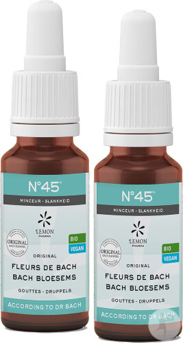 Pack De 2 Fleurs de Bach Mélanges Bio N°45 Minceur Gouttes 20ml