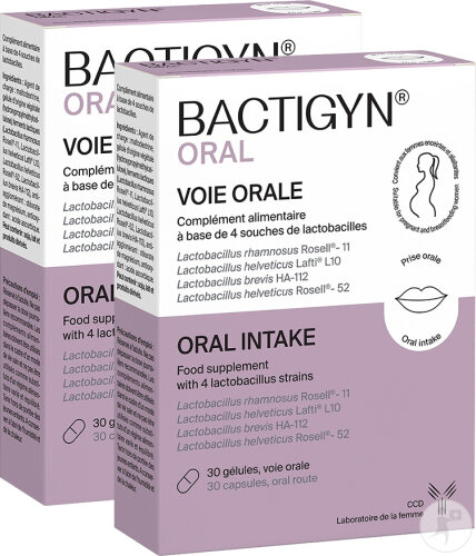 Pack De 2 Laboratoire CCD Bactigyn Oral Lactobacilles 30 Gélules