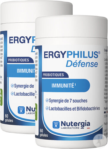 Pack De 2 Nutergia Ergyphilus Défense Probiotiques Immunité 60 Gélules