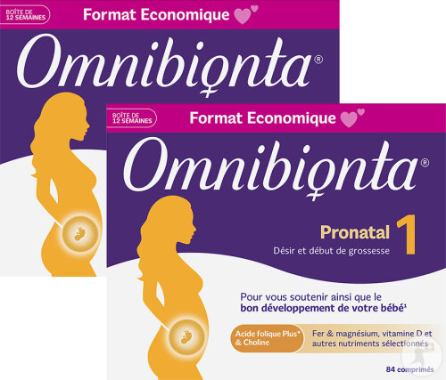 Pack De 2 Omnibionta 1 Acide Folique Pronatal Désir Et Début De Grossesse 84 Comprimés