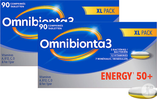 Pack De 2 Omnibionta 3 Energy 50+ Multivitamines/Energie 90 Comprimés