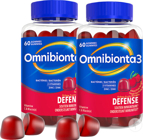 Pack De 2 Omnibionta 3 Multivitamines Defense Gommes 60 Pièces