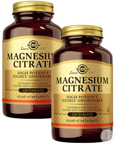 Pack De 2 Solgar Magnesium Citrate 120 Comprimés