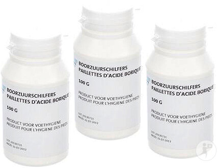 Pack De 3 Acide Borique Paillettes Produit Pour L'Hygiène Des Pieds Flacon 100g