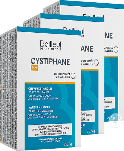 Pack De 3 Cystiphane Fort Chute De Cheveux Passagère Complément Alimentaire 120 Comprimés
