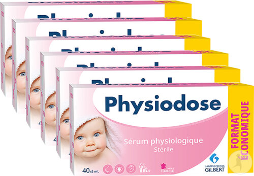 Pack De 6 Physiodose Sérum Physiologique Unidoses 40x5ml