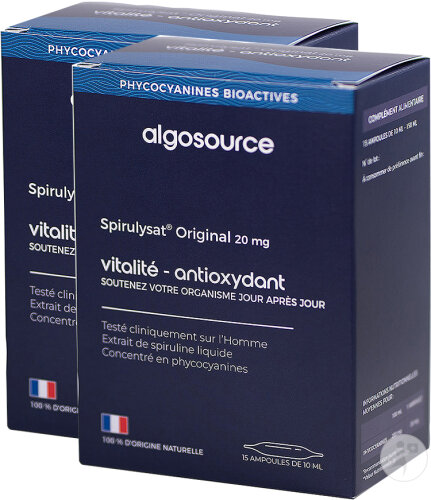 Pack De 2 Algosource Spirulysat Original 20mg Ampoules 20x10ml