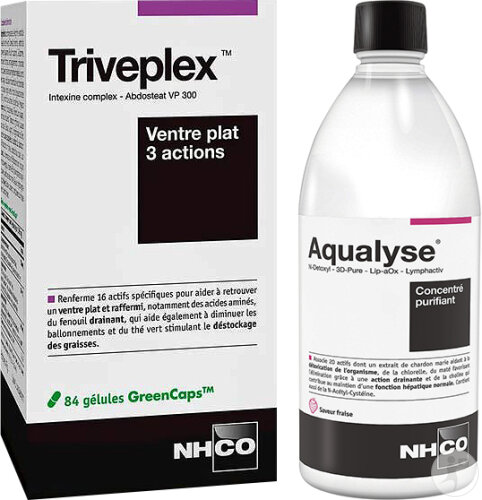 Pack Ventre Plat NHCO Aqualyse 500ml + Triveplex 84 Gélules