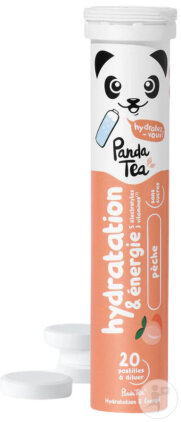 Panda Tea Hydratation & Énergie Electrolytes Pêche 20 Pastilles Effervescents
