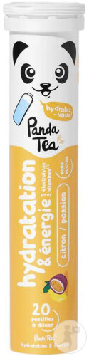 Panda Tea Hydratation & Énergie Goût Citron/Passion 20 Pastilles Effervescentes