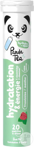 Panda Tea Hydratation Framboise Et Menthe 20 Comprimés Effervescents