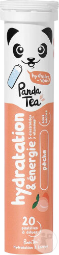 Panda Tea Hydratation Goût Pêche 20 Comprimés Effervescents