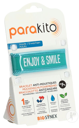 Parakito Bracelet Adulte Enjoy And Smile Bleu 1 Pièce