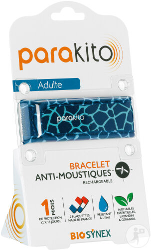 Parakito Bracelet Anti-Moustique Rechargeable Adulte Girafe 1 Pièce
