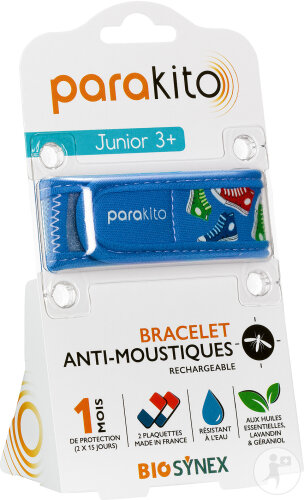 Parakito Bracelet Anti-Moustique Rechargeable Junior Baskets 1 Pièce