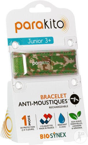 Parakito Bracelet Anti-Moustique Rechargeable Junior Camouflage 1 Pièce