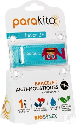 Parakito Bracelet Anti-Moustique Rechargeable Junior Monstres 1 Pièce