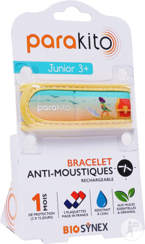 Parakito Bracelet Anti-Moustique Rechargeable Junior Pirates 1 Pièce