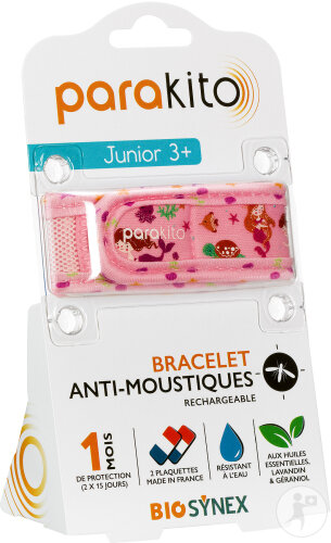 Parakito Bracelet Anti-Moustique Rechargeable Junior Sirènes 1 Pièce