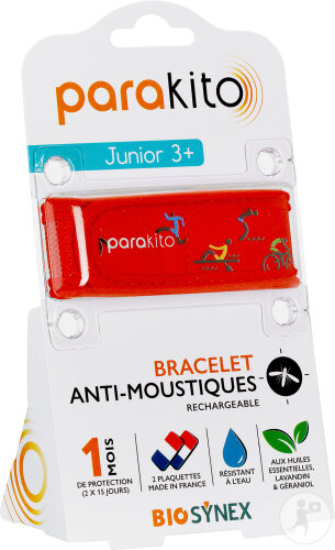 Parakito Bracelet Anti-Moustique Rechargeable Junior Sport 1 Pièce NF
